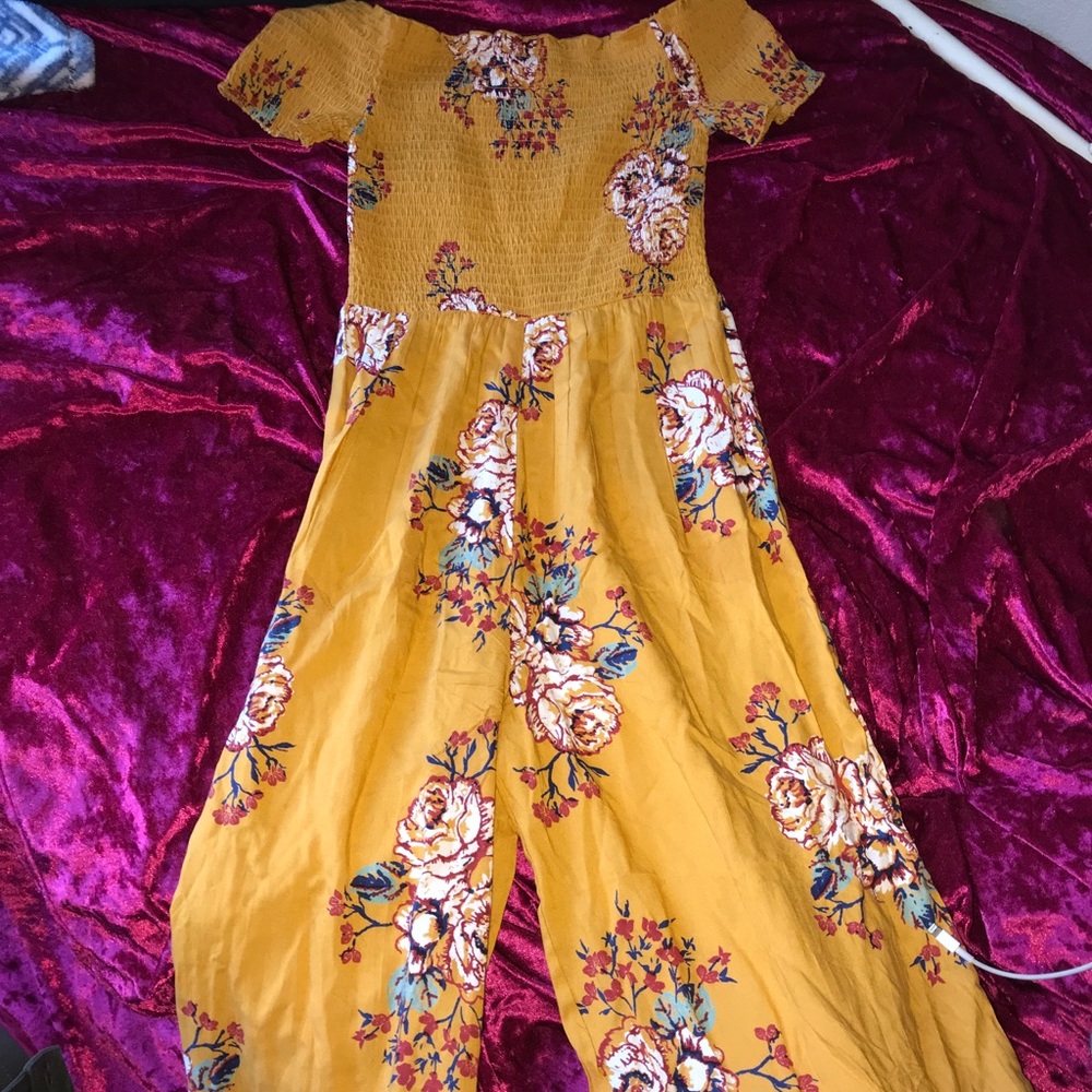 Jumper, mustard colored/floral